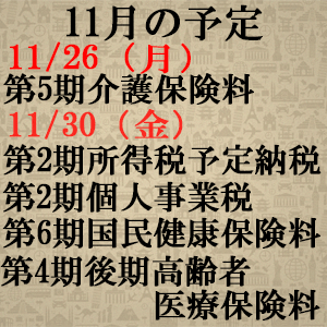 11月の予定